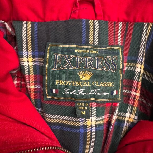 Vtg Chore‎ jacket Coat Womens M Classic Red Field Barn Pockets Drawstring Zip - Picture 3 of 8